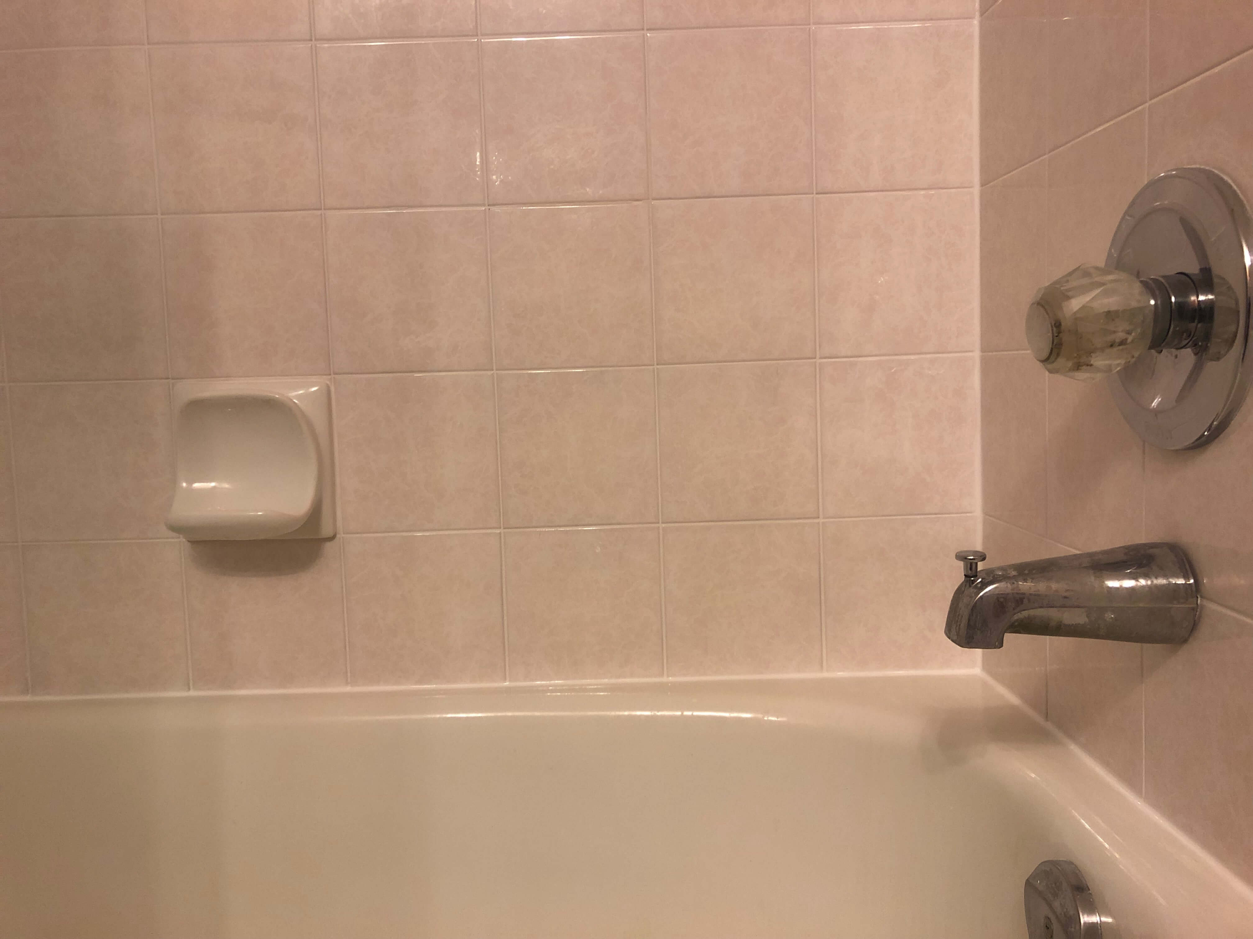 tub wall grout cleaning after