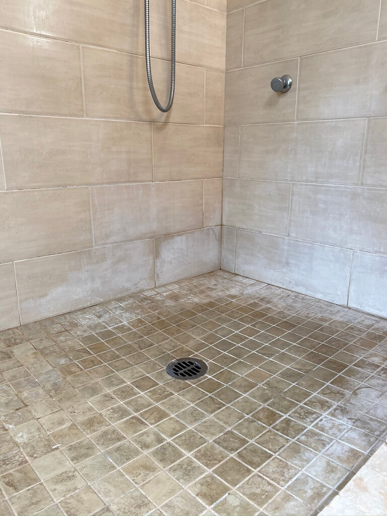 shower stall deep cleaning before